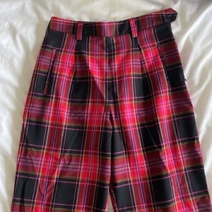 Topshop Plaid High Waisted Pants